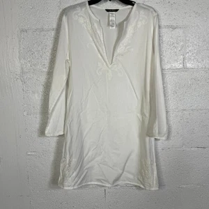 Túnica bordada para mujer Lauren Ralph Lauren - blanca mediana $125 - Imagen 1 de 8