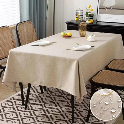Tablecloth for Coffee Table Spillproof Linen Table Cloth Wrinkle Free Tablecloth - Image 1 of 4