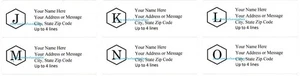 60 pcs Personalized Monogram  Return/Mailing Address labels - 1" x 2.625" - Picture 1 of 3