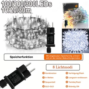 LED Lichterkette 10-30m Party Außenbeleuchtung Weihnachten Weihnachtsbaum Strom - Bild 1 von 28
