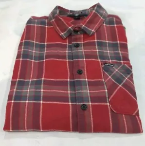 Volcom Mens Button Up Modern- Fit Long Sleeve XL Red Plaid - Picture 1 of 4