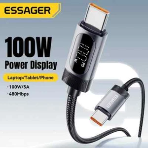 Essager 100W USB Type C To Type C Cable For iPhone 16 15 PD Fast Charging Wire - Picture 1 of 12