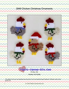 Huhn Weihnachtsschmuck - Kunststoff Leinwand Muster oder Set - Bild 1 von 1