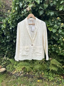 Mos Mosh Women's Amelina Linen Blazer/Jacket, Size Large, Ecru/ Cream BNWT - Picture 1 of 16