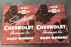 1955 Chevrolet Passenger Car Shop Manual & 1956 Supplement - Foto 1 di 2