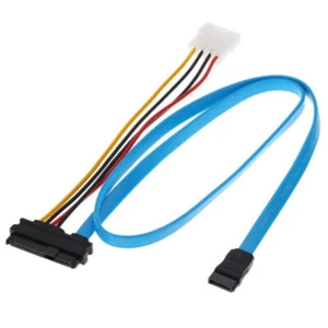 Mini SAS 29Pin SCSI to SATA 7Pin with LP4 Molex IDE Hard Drive Cable 0.5m - Picture 1 of 6