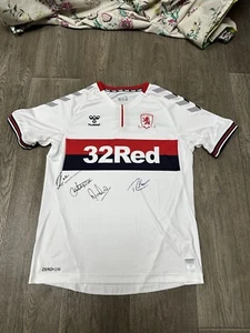Middlesbrough Football Jersey Away Shirt Hummel Size L - Signed  - Picture 1 of 8