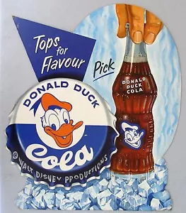 Original kanadisches Donald Duck Cola gestanztes Werbeschild von 1950 - Bild 1 von 2