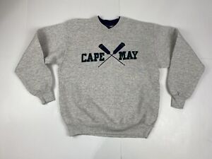 Vintage Jerzees Gray Cape May Crewneck Sweatshirt Size Large (42-44) USA Made**