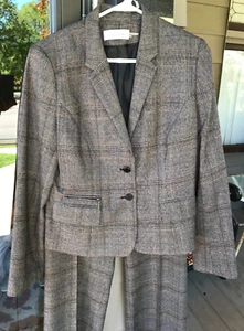 Calvin Klein 2-teiliger Blazer/Sakko & Hosenanzug Gr. 8 braun Glen Plaid EUC 02 - Bild 1 von 10