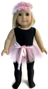 4 pc Pink & Black Ballerina Set Clothes for 18 inch Girl Dolls - Picture 1 of 3