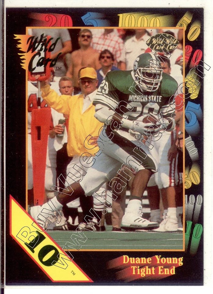 duane young rookie draft wild card sp 10 stripe spartans michigan state college - Image 1 of 1