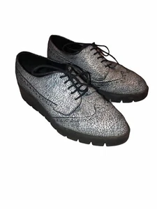 Shellys London Cracked Wingtip Oxford Schuhe Damen 38 7 Chunky Plateau grau - Bild 1 von 9