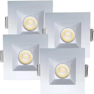 2" LED Square Luminaire, Ceiling Light Fixture, 5 CCT 1055LM, White Dimmable 4PK - Image 1 of 4