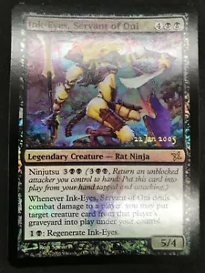 Magic the Gathering MTG Ink-Eyes, Servant of Oni Black Pre-Release Foil Rare - Picture 1 of 5