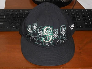 SEATTLE MARINERS FITTED NEW ERA HAT 7 1/4 GENTLY WORN - Picture 1 of 1