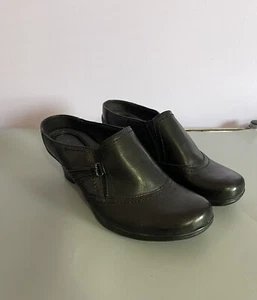 Michel M Heeled Clogs Black Size 9 - Picture 1 of 8