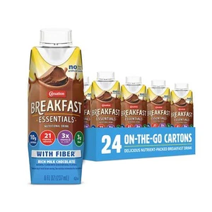 Carnation Breakfast Essentials Chocolate Protein Drink 24 Pack Nutritional Shake - Picture 1 of 8