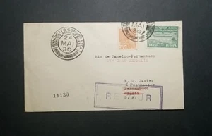 Brazil 1930 LZ-127 Graf Zeppelin Flown #4CL1 Stamp Rio Postal History Cover - Bild 1 von 3