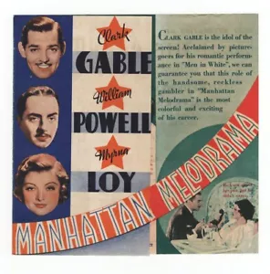 Manhattan Melodrama Clark Gable Herald from the 1934 Movie ultra rare - Picture 1 of 4