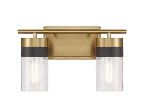 Savoy House Brickell 2 Lt Bathroom Vanity, Brass/Black/Crackled - 8-3600-2-322 - Picture 1 of 6
