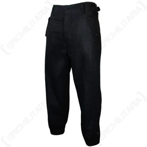 German Elite Black Panzer Trousers - Wool Army WW2 Repro Uniform Pants All Sizes - Picture 1 of 2