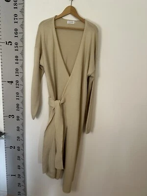 Ladies Instyle Size 14 Long Cardigan Wrap Over Beige In Style - Image 1 of 4