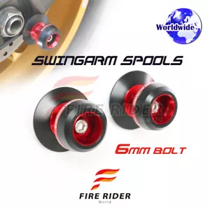 Billet Red M6 Rear Swingarm Spools Twall For Yamaha YZF R1 S R1M 15 16 17 18 - Picture 1 of 4