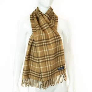 Bufanda de cachemir marrón beige a cuadros Burberry vintage años 00 hombre - Imagen 1 de 3