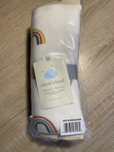 Polyester Rayon Jersey Swaddle- Cloud Island Rainbows - Picture 1 of 3