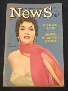NEWS: THE TABLOID WEEKLY MAGAZINE January 15, 1955 - GINA LOLLOBRIGIDA - Picture 1 of 5