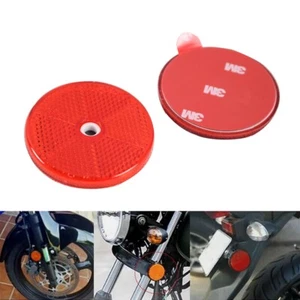 2 X 60mm Red Number Plate Reflectors Self Adhesive Stick On Motorcycle Bike ATV - Picture 1 of 5