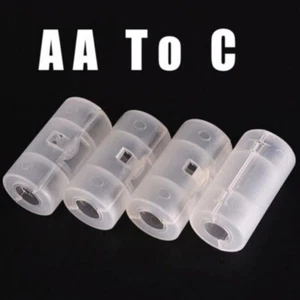 AA To C Size Battery Converter Adapto/Adapter Case Holder Storage Box Plastic - Picture 1 of 5