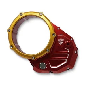 Carter frizione olio trasparente rosso/oro CNC Ducati Hyperstrada 939 2016 - Picture 1 of 5