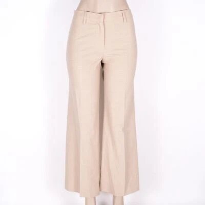 Gunex Khaki Wool Blend Stretch Mid Waisted Wide Leg Pants - SZ 6 - Изображение 1 из 4