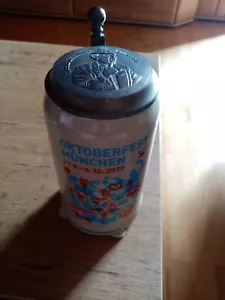 Oktoberfest München Jahreskrug 2019 mit Zinndeckel Rar - Bild 1 von 5