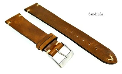 Cordovan Shell Uhrenarmband Vintage 20mm Whiskey-braun flach Made in Germany /45 - Bild 1 von 4