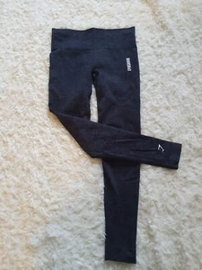 Gymshark Leggings Womens XS Black Full Length Animal Print Scrunchy Bum - Picture 1 of 6