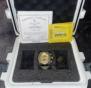 limited edition mens 17834 jason taylor quartz chronograph gold dial watch /999 - Picture 1 of 11