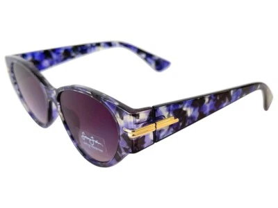 Women's Sean John Blue Tortoise Gold Sunglasses Purple Lenses NYC Club Style New - Image 1 of 4
