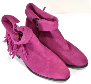 Women's Sam Edelman Louie Purple Tassled Ankle Boot Sz 5 M  NWD - Picture 1 of 11