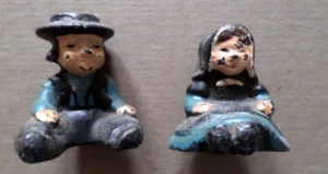 [HOLLAND STYLE] MAN & WOMAN FIGURES, [SMALL SIZED] CAST IRON METAL, #1920's yrs - Picture 1 of 10