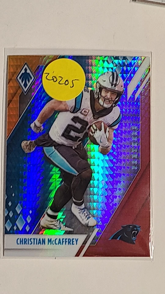 2021 Panini Phoenix Christian McCaffrey Fire Burst Card #18 SP Carolina Panthers - Image 1 of 1
