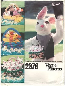 Vogue Patterns 2378 Easter Baskets and Transfers Big Bunny costume not included - Picture 1 of 4