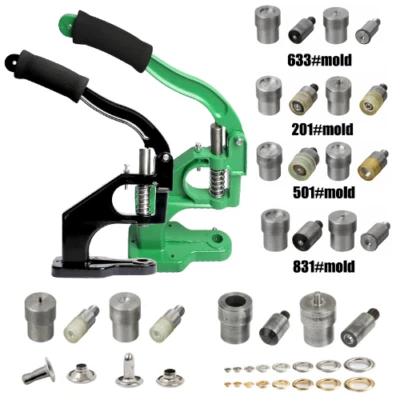 Hand Punch Press Machine Metal Mold for Double Cap Rivets Snap Buttons Eyelet - Image 1 of 4