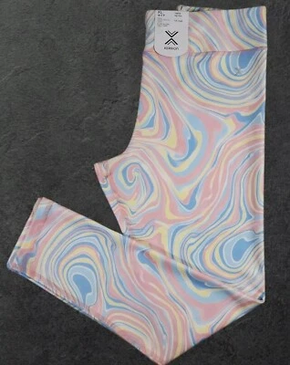 Leggings femininas Xersion cintura alta mármore rosa quick-dri comprimento total GG 18,5P nova com etiquetas - Imagem 1 de 4