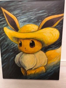 Pokemon x Van Gogh Museum Official Eevee 35x45 cm Canvas Print No Frame - Picture 1 of 7