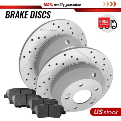 Rotores de disco perforados traseros pastillas de freno de cerámica para Kia Sorento 2015 2016 2017-2019 Foto 1 de 4