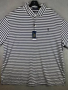 Polo Ralph Lauren Shirt Men 3XB Big Blue Polo French Terry Short Sleeve Big Tall - Picture 1 of 13