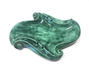 Rare Atlantic Mold Vtg Ceramic Ashtray Cigar Cigarette Green - Picture 1 of 9